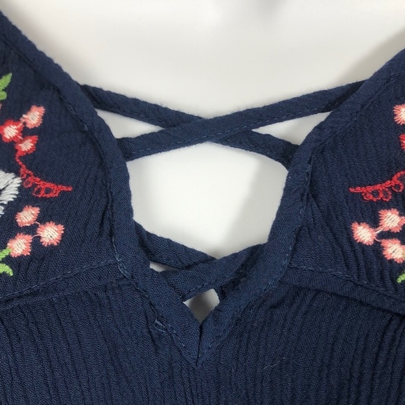 Miss Me BoHo Embroidered Bell Sleeve Blouse Small - Picture 4 of 10